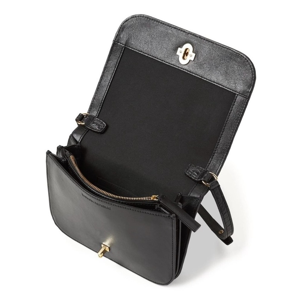 Banana Republic Black Croc-Pattern Crossbody Bag - Picture 2 of 5